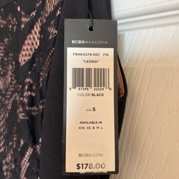BCBGMaxAzria Leona Black Lace Dress Size Small - Picture 6 of 10